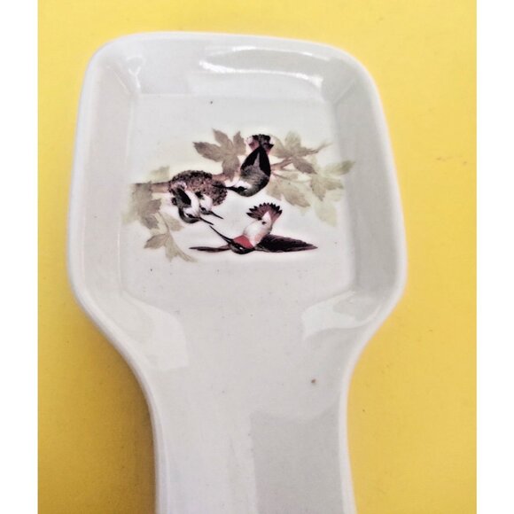 Otagiri Japan Spoon Rest Hummingbirds Nesting, Hangable 9" x 3 1/4" - Picture 2 of 9